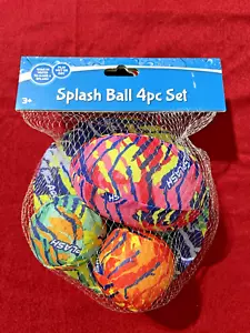Aqua Splash Ball Set of 4 Pool Water Toys Beach Toy Wet or Dry Ages 3 And Up - Picture 1 of 3