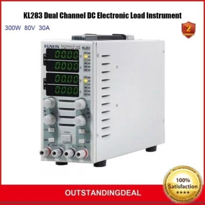 KL283 300W 80V 30A LCD Dual Channel DC Electronic Load Instrument Adjustable os6 - Image 1 of 3