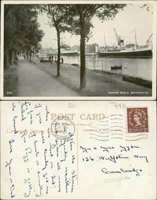 Weymouth Nothe Walk 203 GB 1955 Cancel  - Image 1 of 2