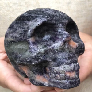 Piedra de jade negra natural de 1,2 lb cristal calavera piedra curación XK1141 - Imagen 1 de 21