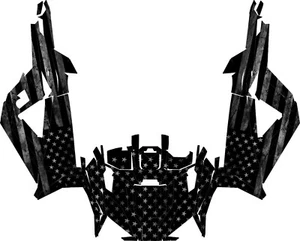 2020+ Polaris RZR Pro XP 2 Door Ultimate Design B&W Flag Decal Graphic Kit - Foto 1 di 3