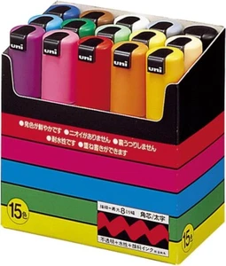 Mitsubishi Pencil Water-based Pen Posca Thick Square Tip 15 Colors PC8K15C - Picture 1 of 5