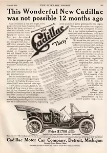 Cadillac "Thirty" Original 1911 Cadillac Motor Car Company- Large Full-Page Ad - Picture 1 of 4