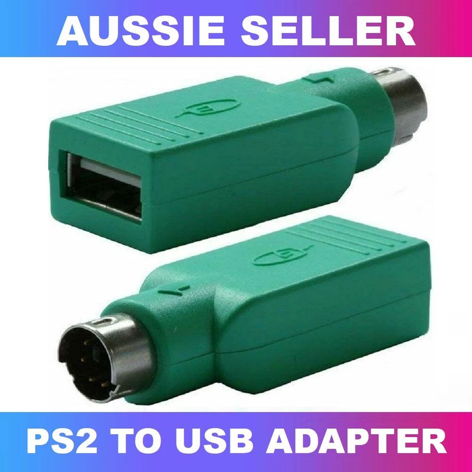 USB Female TO PS2 PS/2 Plug Adapter Connector Converter PC Mouse Keyboard GREEN - image 1 of 1