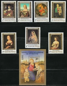 Hungary 1983 MNH Mi 3612-3618+Block 164 Sc 2785-2792 Famous Paintings .LUXUS ** - Photo 1 sur 2