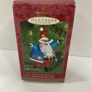Hallmark Ornament 2000 Hooray for the U.S.A. Patriotic Santa Stars & Stripes - Picture 1 of 2