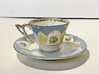 Vintage Demitasse Cup and Saucer Ucago made in Occupied Japan Blue w Gold trim