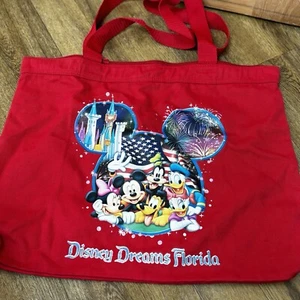 Disney Dreams Florida Rojo Bolso de Mano Lona Top Bolso de Mano Magic Kingdom Mickey - Imagen 1 de 9