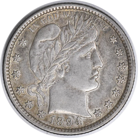 1894 Barber Silver Quarter AU Slider Uncertified #313 Cover