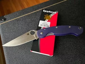 Spyderco G 10 Military Dark Blue S110V NEW - Picture 1 of 3