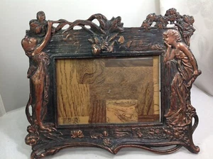 Cornice portafoto vintage Art Nouveau finitura rame metallo - Foto 1 di 6