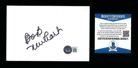 Bob Newhart signed 4x6 card BAS Authenticated The Bob Newhart Show Cover
