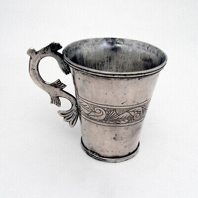 Antique Spanish Colonial Silver Cup Mug Fish Handle 1820 • 511.28$