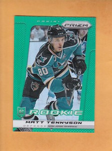 MATT TENNYSON #279 2013 14 PANINI PRIZM ROOKIE PRIZM EMERALD REFRACTOR SHARKS