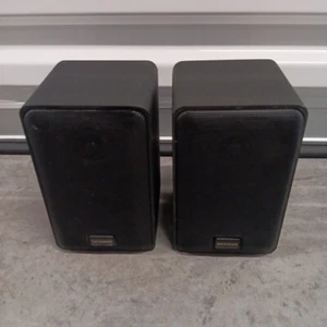Vintage Optimus PRO-X33AV Pair Black Bookshelf Speakers Metal - Picture 1 of 9