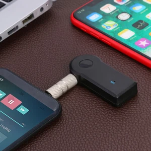Mini 3.5mm Jack AUX Wireless Car Audio Receiver Handsfree Bluetooth-compatible A - Afbeelding 1 van 12