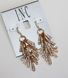 INC International Concepts Earrings gold plated crystal chandelier post women'