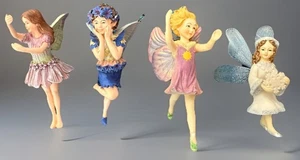 Juego de 4 Adornos de Hadas de Resina Inspirados en Cicely Mary Barker Colgante Pixie Lote - Imagen 1 de 9