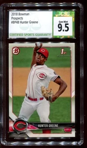 Bowman Prospects #BP48 2018 Hunter Greene 1st CSG 9,5 gema como nueva - Imagen 1 de 2