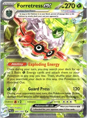 Forretress ex 005/193 Sv02: Paldea Evolved Holo NM - Image 1 of 2