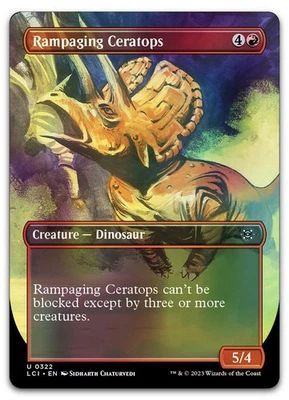 Rampaging Ceratops (Borderless) #322 (Foil) LP Lost Caverns of Ixalan Magic MTG - Image 1 of 2