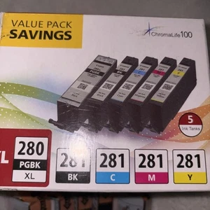 Canon PGI280XL/CLI281 5-pak TR8520 TR7520 Ts9120 Ts8120 seria Ts6120 zobacz zdjęcia - Zdjęcie 1 z 5