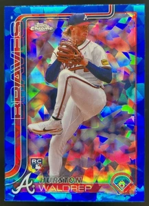 2025 Topps Chrome SAPPHIRE Hurston Waldrep RC Rookie SP Atlanta Braves #90 - Picture 1 of 2