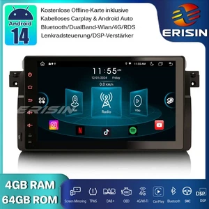 9" 8-Kern Android 14 Autoradio GPS DAB+CarPlay 4G für BMW 3er E46 Rover 75 MG ZT - Bild 1 von 21