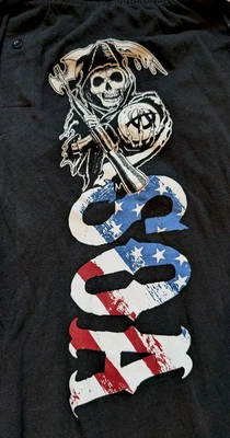 Pantalones de dormir para hombre SONS OF ANARCHY SOA GRANDES negros de algodón pijama pantalones salón Foto 1 de 4