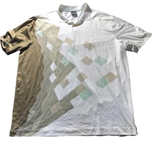 Nike Golf Poloshirt Herren XXL Weiß Grün Performance Argyle Diamond Dri Fit - Bild 1 von 9