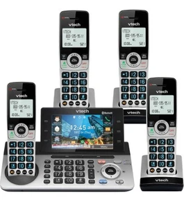 VTech IS8251-4 Business Grade 4-Handset Cordless Phone w/ BT Connect to Cell - Zdjęcie 1 z 9