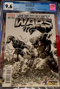 SECRET WARS #1 - PARTY SKETCH VARIANT - CGC 9.6 Rare Comic Con Box Sketch Editio - Picture 1 of 3