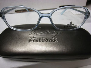 FLEUR DE LIS Eyeglass Frames  Style TOURS  in BLUE  54-15-130 With free case   - Picture 1 of 3