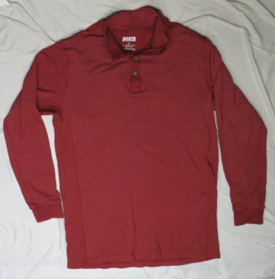 DULUTH TRADING CO MENS SHIRT LT RED BURLY THERMAL BUTTON MOCK NECK 94216 NWOT NE - Image 1 of 4