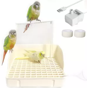 Automatic Parakeet Bird Bath with Pump, Large Bird Shower Fountain Indoor Bathtu - Picture 1 of 6
