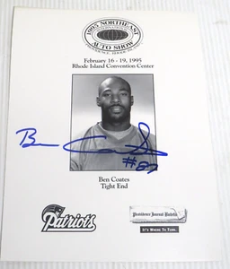 BEN COATES NEW ENGLAND PATRIOTS #87 NFL TIGHT END 8X10 PHOTO CONVENTION SIGNED - Picture 1 of 3