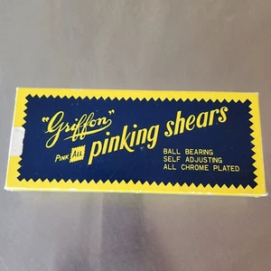 Vintage Griffon Pinking Shears Model #2A - 7 1/2" Chrome Plated in Original Box - Picture 1 of 4