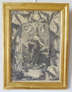 Gravure royaliste - époque Louis XIII - XVIIe - allégorie du Royaume de France - Picture 1 of 11