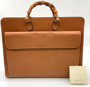 Authentic Gucci GG Bamboo Brown Leather Handbag NS041524 - Picture 1 of 18