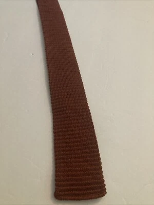 Corbata tejida ajustada vintage COTTONIT by Rooster roja con extremo cuadrado Macys tienda para hombre Foto 1 de 4