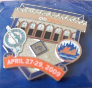 2009 NY Mets CitiField 1st Season Florida Marlins Inaugural Season pin - Picture 1 of 8