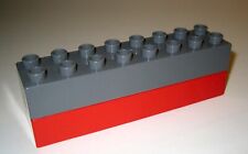 Lego Duplo Building Toys: Bulk Red & Gray 2x8 Long Bricks Lot *2 Blocks* 4199