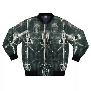 Chaqueta de bombardero para hombre La Sábana Santa de Turín estampado por todas partes imagen real Jesucristo - Imagen 1 de 37