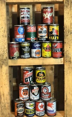 Vintage, Replica, motor oil, cans Rusty, Motoring, Tin Can, Man Cave Gift, - Image 1 of 4