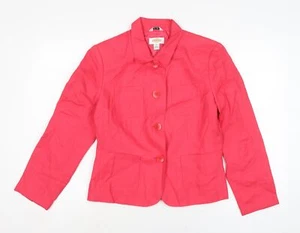 Talbots Womens Pink Jacket Size 8 Button - Picture 1 of 10