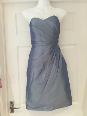 JORA COLLECTION Dress Grey/Blue Satin Prom Dress Occasion Wear UK Size 8 - Image 1 of 4