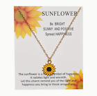 Produktbild - Sonnenblume Anhänger mit Ankerkette in Gold Helianthus Blume Schmuck Sunflower
