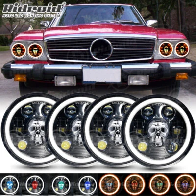 4PCS 5.75" RGB LED Headlights Hi-Lo Beam DRL For Mercedes-Benz 380SL 450SL 560SL - Image 1 of 4