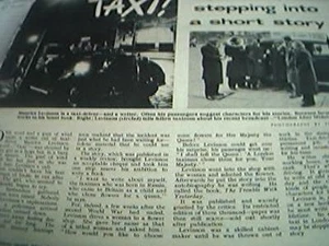 newspaper cutting 1956 maurice levison taxi driver story - Picture 1 of 1
