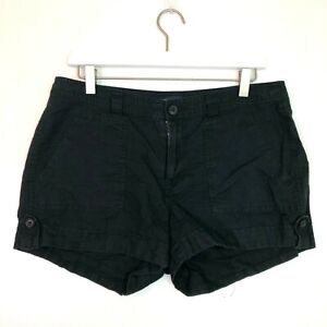 gap utility shorts faded black distressed size 10 linen blend